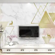 Пользовательские нордические Современные Мраморные лося Обои для рабочего стола