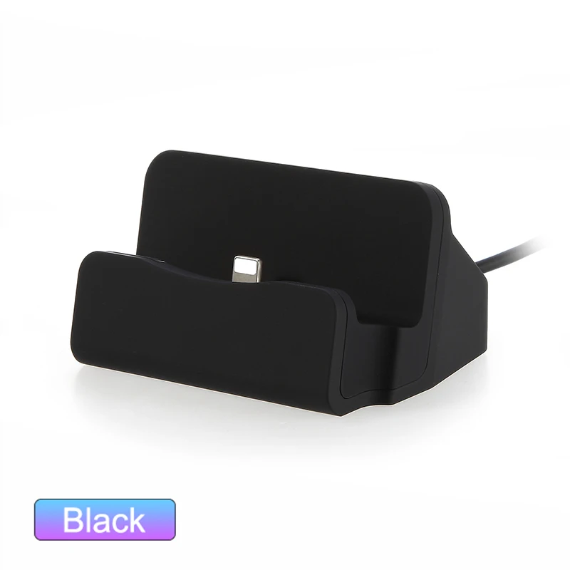 Black Настольное зарядное устройство, подставка для синхронизации данных, Usb кабель, зарядное устройство для iPhone, Micro usb type C, док-станция для быстрой зарядки, док-станция, подставка - Тип штекера: Black