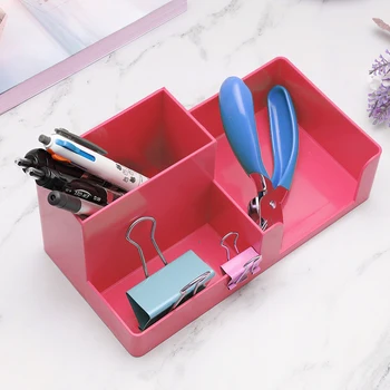 

Korea Style Multifunctional Plastic Pen Pencil Holder Candy Color Desk Organizer Storage Box Office School Student Stationery