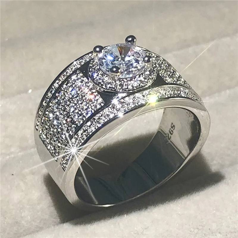 Luxury 925 Silver Rings for Women Eternal 1.2CT Simulated Diamond wedding engagement jewelry finger anillos plata para mujer | Украшения и