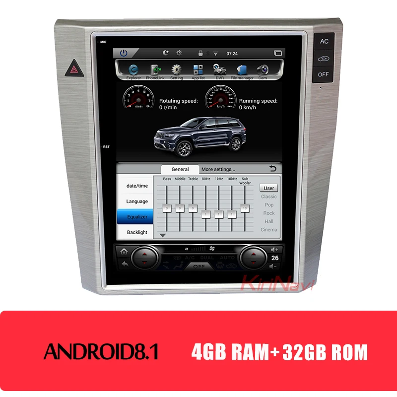 Android Car Radio KiriNavi Tesla стиль вертикальный экран 10,4 ”1Din Android 8,1 Автомагнитола для Volkswagen VW Magotan автомобильный dvd-плеер gps навигация 4G - Цвет: Android Car Radio