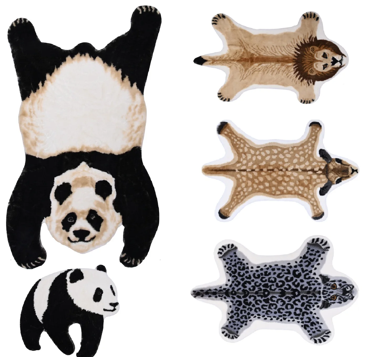 Коврик в форме панды леопарда тигра жирафа льва Противоскользящий коврик