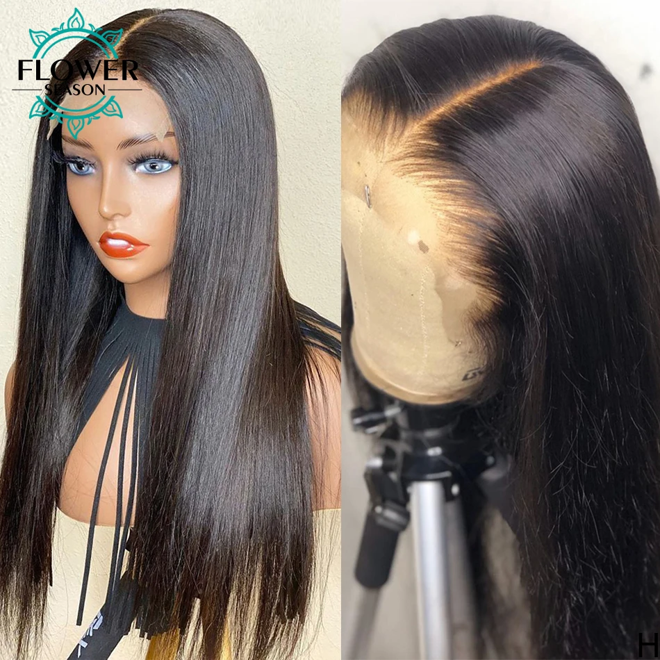 On Sale Lace Wig Human-Hair Silk-Base Indian Bleached Knots Straight Preplucked with 130%Fo 5--4.5 w5KeBjr3k