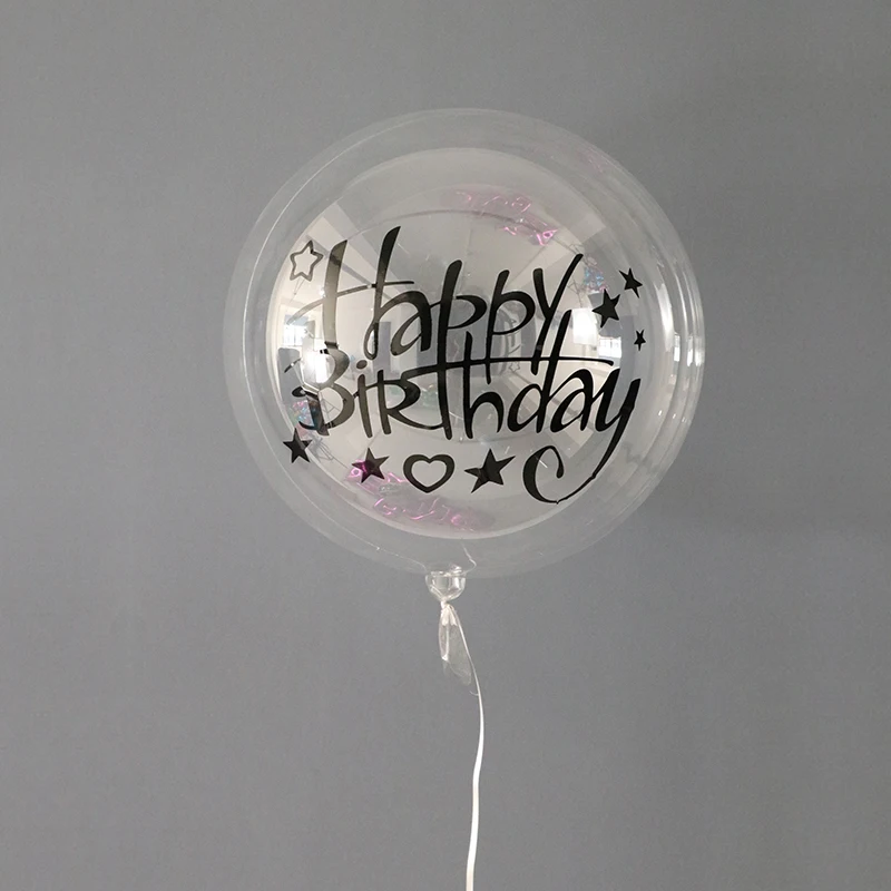 18 дюймов ПВХ прозрачный гелиевый воздушный шар или с днем рождения наклейка или перо для дня рождения свадьбы события украшения - Цвет: Флуоресцентный желтый
