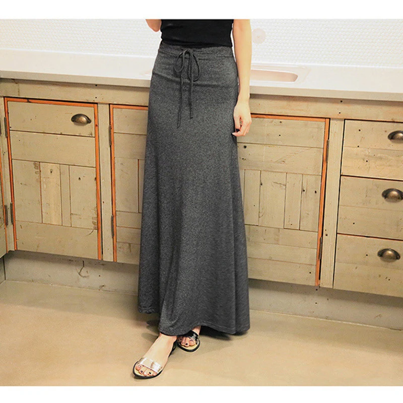 

Women New 2019 Autumn Winter Skirt Long A Line Elegant Plaid Modal Soft skirts Female Plus Size 6XL Loose Blends Skirts