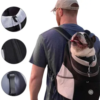 

New Pet Dog Carrier Double Shoulder Portable Travel Backpack Outdoor Dog Bag Pet Dog Front Bag Mesh Backpack Head Drop Shipping
