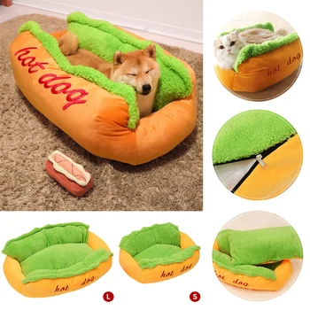 

Chihuahua Teddy Sleeping Cushion Nest Kennel Winter Warm Dog Beds Hot Dog Shape Mat Pad Soft Cute Pet Beds Houses Mats For Cats