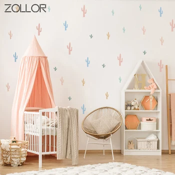 

Zollor 36pcs Ins Cartoon Cactus Home Wall Sticker Baby Children Room Self-adhesive DIY Mural Decals Window Door Dorm Decor