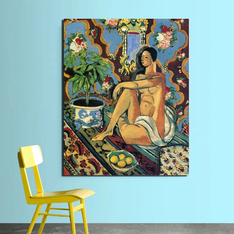 

Matisse Decorative Background Canvas Painting Print Living Room Home Decor Modern Wall Art Oil Painting Posters Picture Frame HD