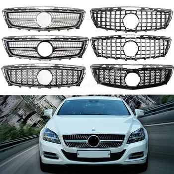 

Front Racing Billet Bumper Grille Upper Grill Cover For Mercedes-Benz W218 CLS-Class 2011 2012 2013 2014 Diamond GTR