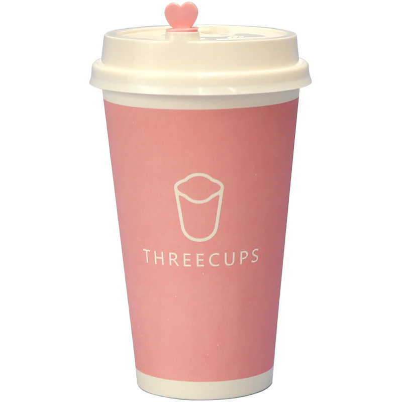 50 шт. высококачественные бумажные стаканчики для кофе чашка с крышкой 400 мл 500 мл молочный чай сок розовый синий двухдневные Свадебные чашки для питья