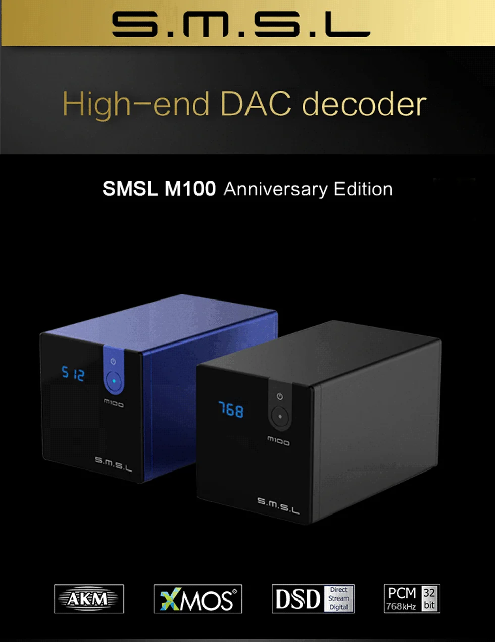 SMSL M100 AK4452 USB DAC аудио XMOS аудио DSD512 PCM768 цифровой усилитель декодер 32 бит/768 кГц