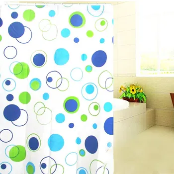 

New Hot Bathroom Shower Curtain 150*150cm Bath Cutain Accessory Waterproof Polyester Fabric Mould Proof with 10 Hooks SM