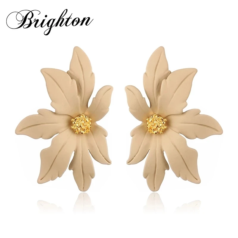 Богемные полимерные серьги-гвоздики для женщин медная металлическая желтая