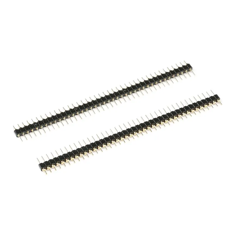 5pcs 40Pin Connector Header Round Needle Gold Plated 1x40 Golden Pin Single Row Male 2.54mm Breakable Pin Connector Strip (3)