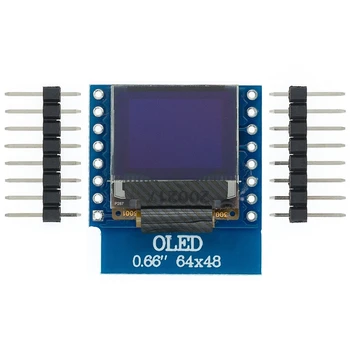 

0.66 inch OLED LED LCD Dispaly Shield Compatible for WEMOS D1 MINI ESP32 64X48 0.66 inch Display 0.66" oled module IIC I2C