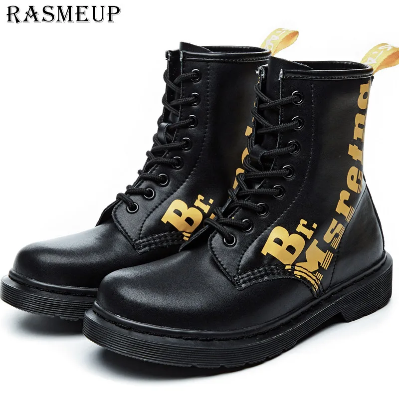 

RASMEUP Genuine leather 2019 Brand Design Retro Breathable Women Ankle Boots Women's Martin Boots Vintage Fashion Women Shoes