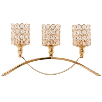 

Crystal Candlestick European Wedding Props Arch Bridge Candle Holder Home Decoration Candlestick