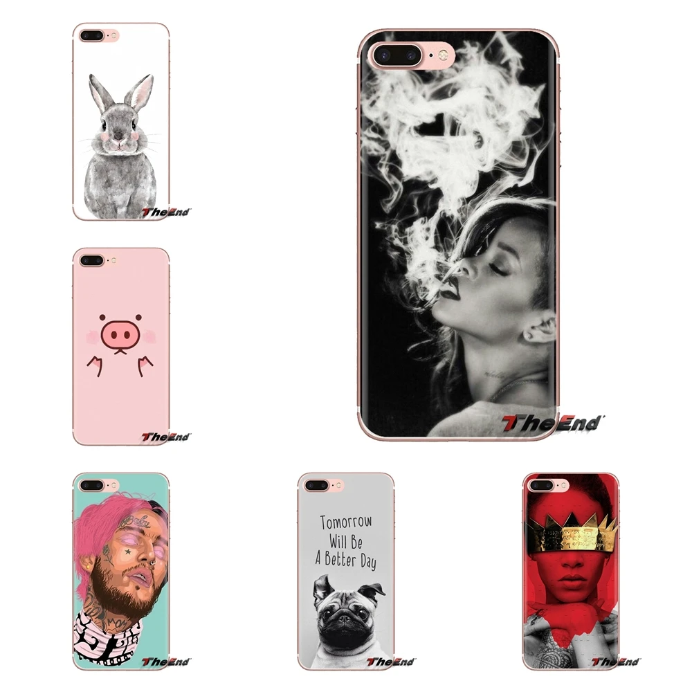 For Samsung Galaxy J1 J2 J3 J4 J5 J6 J7 J8 Plus 2018 Prime 2015 2016 2017 Soft Transparent Covers Drake Rihanna Lil Peep Dog Pig |