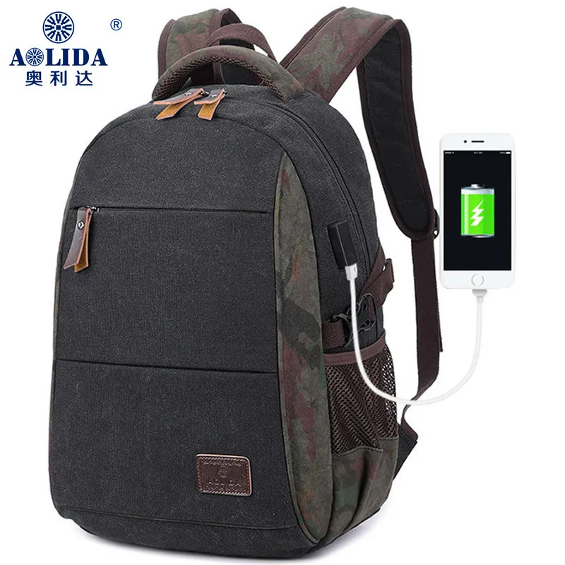 

Korean-style Casual USB MEN'S Backpack Breathable Backpack Men's Wear-Resistant Business Computer Bag Travel Bag Schoolbag