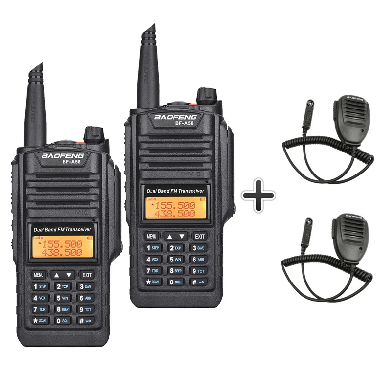 Add 2 MIC Speakers 2 шт. Baofeng BF-A58 IP67 водонепроницаемая рация UHF VHF A58 двухстороннее радио Comunicador CB радио Walky Talky Профессиональный Telsiz - Цвет: Add 2 MIC Speakers