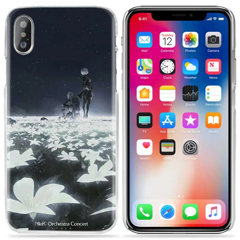 Чехол Nier Automata для iPhone XS Max XR X 10 7+ 8+ 6+ 6S+ 7 7S 8 6 6S Plus 5s SE 5 4s 4 5C Жесткий ПК сумка с персонажами аниме чехол для телефона