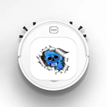 

Smart Robot Vacuum Cleaner Rechargeable USB Auto Sweeping Mop Clean Robot Sweeping Cleaner blue flaming skull motif