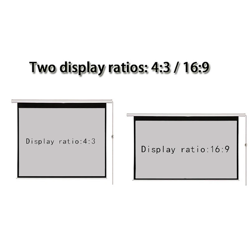 Thinyou 72 inch 4:3 Electric Motorized Projector Screen Matte Gray Fabric Fiber Glass For  Home Office Cinema Room