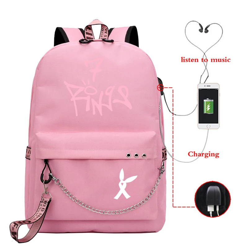 Mochila Ariana Grande, маленький рюкзак, женские рюкзаки, милые школьные сумки для девочек-подростков, рюкзак для ноутбука, корейский рюкзак для путешествий - Цвет: 13