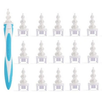 

TPE ABS Ear Wax Removal Kit Ear Cleaning Spiral Swab with 16 Soft Replacement Tips for Earwax Removing Household cleaning tools