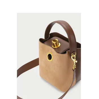 

Bag Women 2019 Frosted Leather Bucket Bag Retro Large Capacity Single Shoulder Messenger Bag Handbag