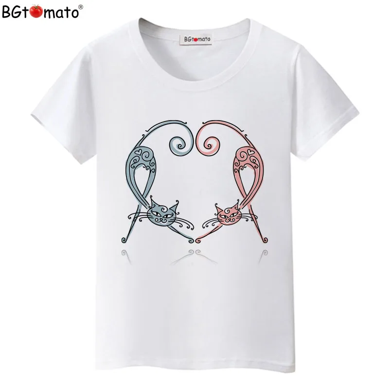 BGtomato, стиль, Элегантная футболка с кошками, брендовая Повседневная футболка, модная футболка, Женская удобная одежда, Женская футболка размера плюс - Цвет: 8