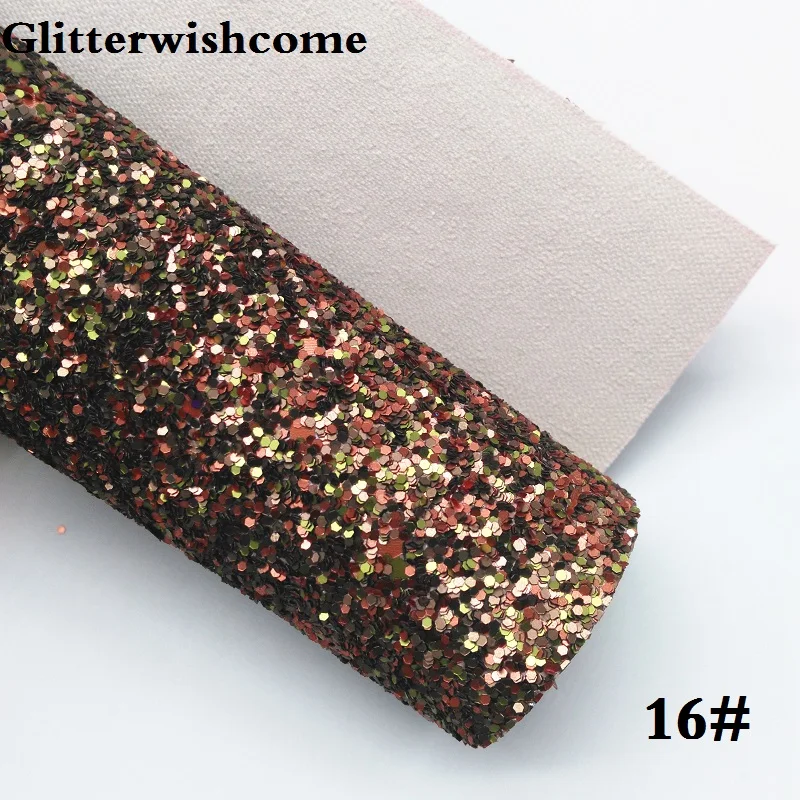 Glitterwishcome 21X29 см А4 Размер синтетическая кожа, матовая массивная блестящая кожа, искусственная ткань из искусственной кожи винил для бантов, GM042A - Цвет: 16