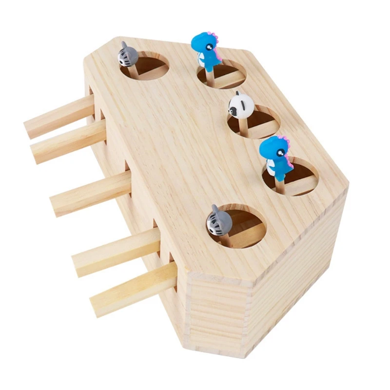 Juguete de madera para gatos, ratón interactivo, Whack A Mole