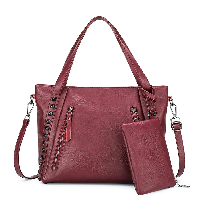 

Kajie 2 Pc/sets Women Handbags High Quality Leather Sac A Main Female Shoulder Bag Large Capacity Tote Bag Purses And Handbags