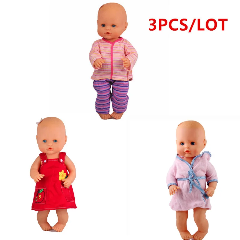 35 см Nenuco кукольная одежда Nenuco Ropa y su Hermanita, 3 шт., 1 синее флокирование, кружевное платье, 1 красный комбинезон с овечьей шерстью, 1 комплект одежды 3 в 1 - Цвет: style 2