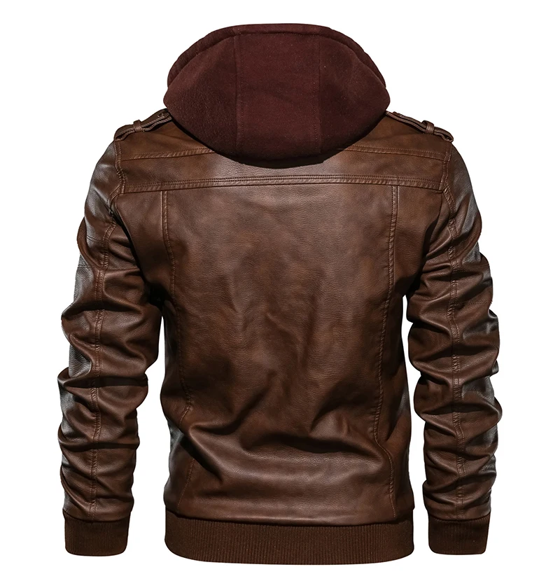 Refire gear куртки пилота из искусственной кожи мужские зимние толстые теплые тактические куртки-бомберы повседневные Мягкие мотоциклетные съемный капюшон пальто