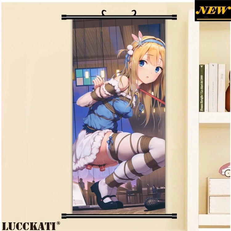 45X95 см девушки фронтальная голые соски животные уши сексуальные лоли калочки мультфильм аниме Настенная картина плакат прокрутки холст живопись