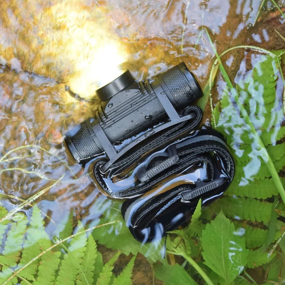 Светодиодный налобный фонарь зарядка через usb фар Водонепроницаемый налобный фонарь D10 L2 светодиодный налобный фонарь 18650 Перезаряжаемые инструментов для использования на открытом воздухе