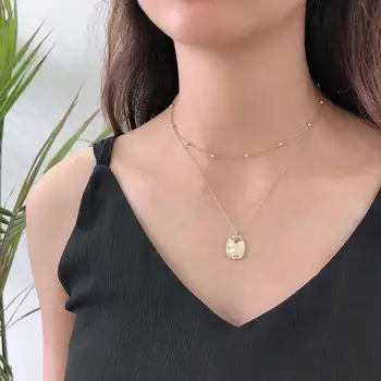 

Real 925 sterling silver necklace with double personality 18K gold necklace for women engaged, wedding 925 silver fine jewelry