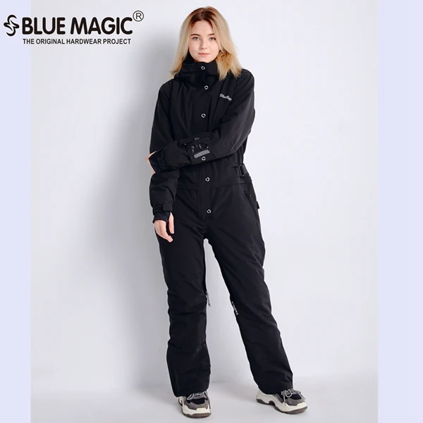 Azul magia novo inverno сноуборд kombez jaqueta de esqui e Calca ternos de esqui feminino Macacao feminino сноуборд A prova do - Цвет: black new