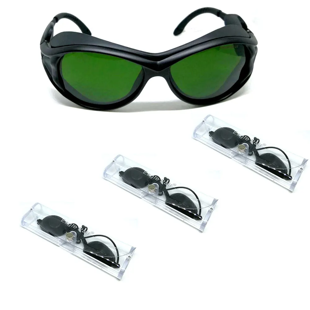 1pc 200nm-2000nm CE IPL Laser Protection Goggles For Operator + 3pcs Beauty Clients Eyepatch Eyeshield