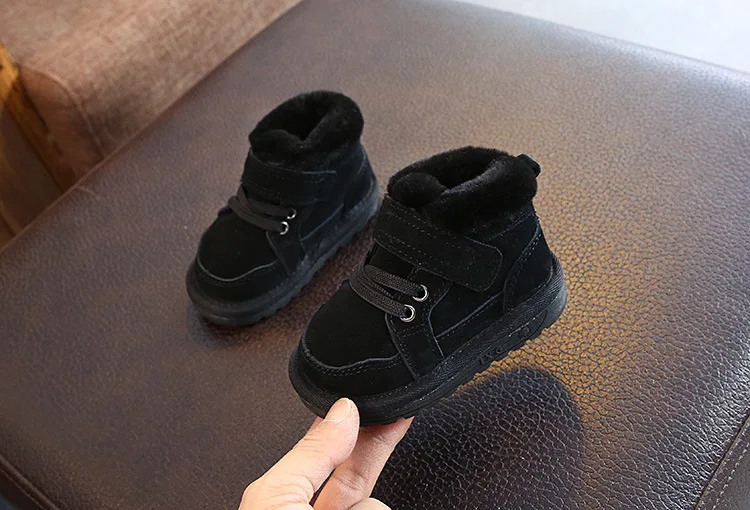 Claladoudou/12-15,5 см; брендовая зимняя обувь из натуральной кожи для девочек; Плюшевые ботинки для маленьких мальчиков; Детские теплые зимние ботинки; 0-3