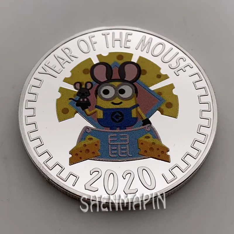 Год мыши памятная монета Elizabeth II серебряные монеты Lucky mouse отправить благословение мультфильм коллекционные монеты подарки