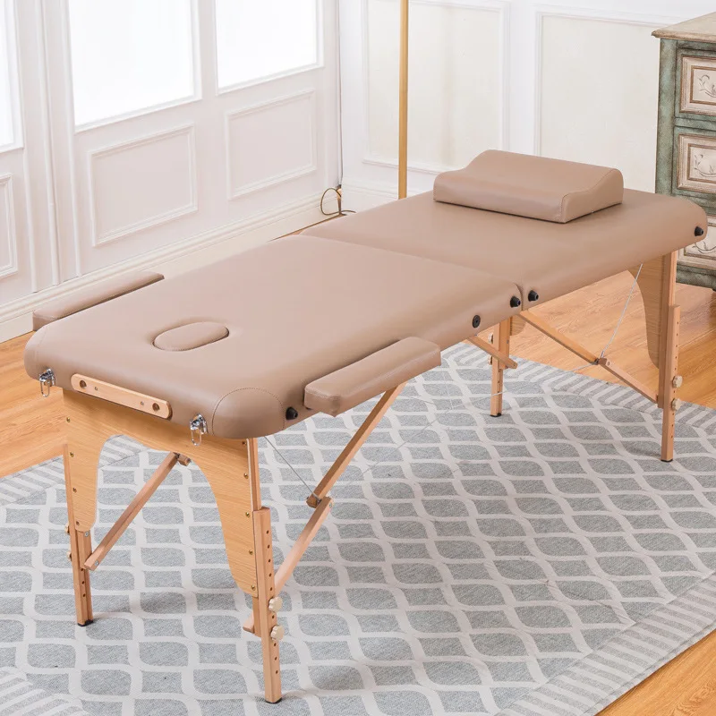 

Guan Qun Folding Massage Bed Beauty Bed Solid Wood Folding Beauty Bed Portable Hand Massage Therapy Bed