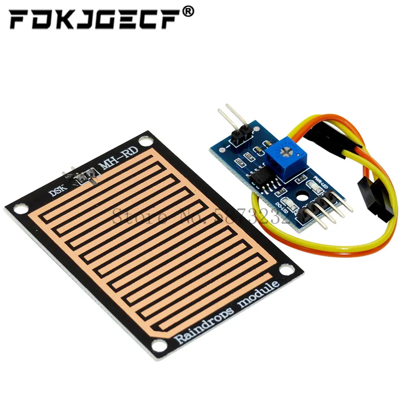 DC 3.3V-5V Snow/Raindrops Detection Sensor Module Dual Double sided Rain Weather Module Humidity For Arduino Robot Car Diy Kit