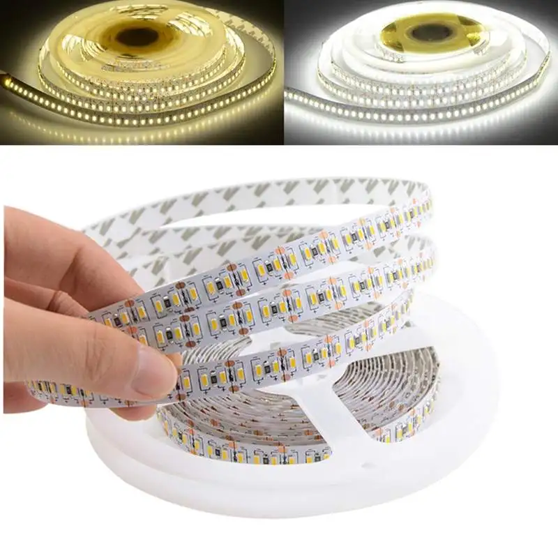 buy LED Strip 12V 5M 1020LEDs 3014 SMD Flexible Non waterproof DIY LED Strip Light Warm White Pure White DC12V for Christmas Holiday