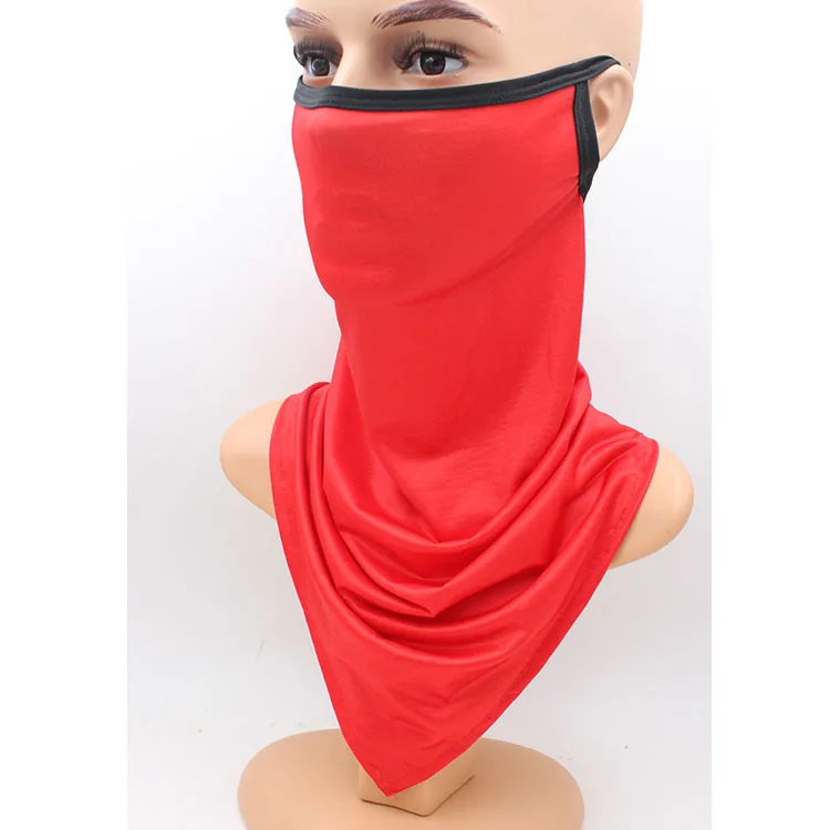 Magic triangle headband ice silk mask breathable outdoor cycling hanging ear scarf variegated balaclava scarf head wraps for men