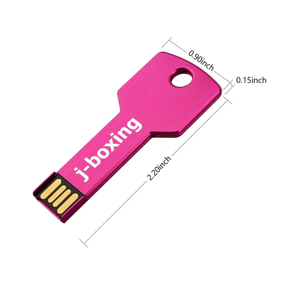 J-бокс USB флеш-накопитель металлический ключ формы 32 Гб 64 ГБ флеш-накопитель USB карты памяти 8 Гб 16 Гб флешки компьютер планшет цветной - Цвет: Розовый