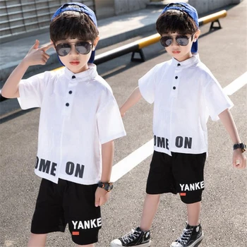 

The boy's short sleeve set 2020 new handsome western style summer sportswear Korean version of the two-piece set
